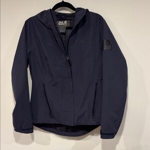 Jack Wolfskin Texapore Dark Blue Hooded Rain Jacket Sz s